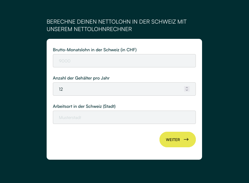 Wie viel Netto bleibt dir bei 80.000 Franken brutto als Grenzgänger? 6 nettolohnrechner schweiz