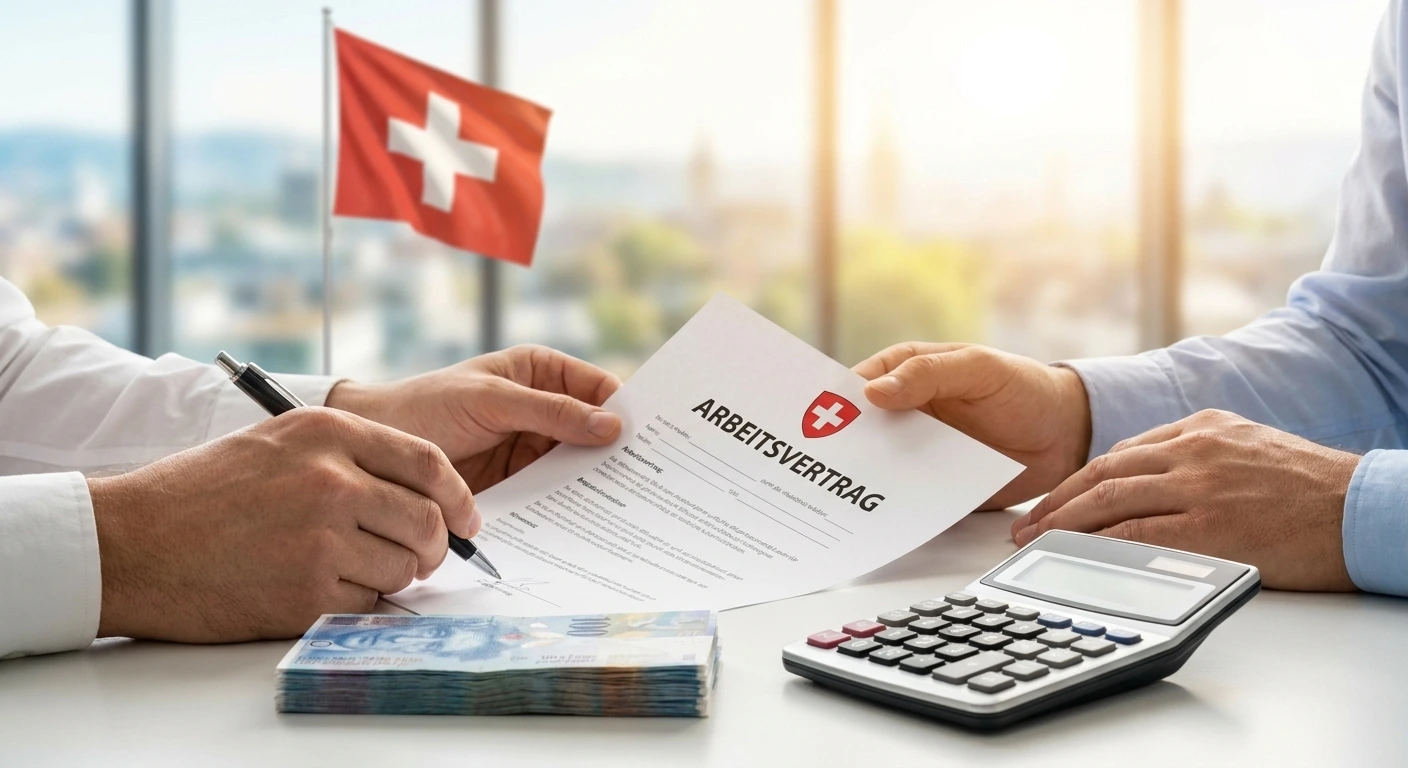 Grenzgängerzentrum 24 Unterschrift unter einen Arbeitsvertrag in der Schweiz