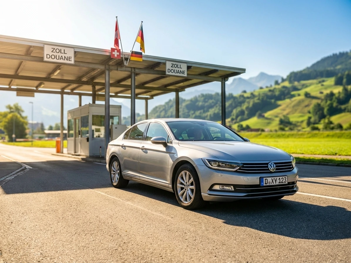 Grenzgängerzentrum 24 Auto am Zollgrenzübergang